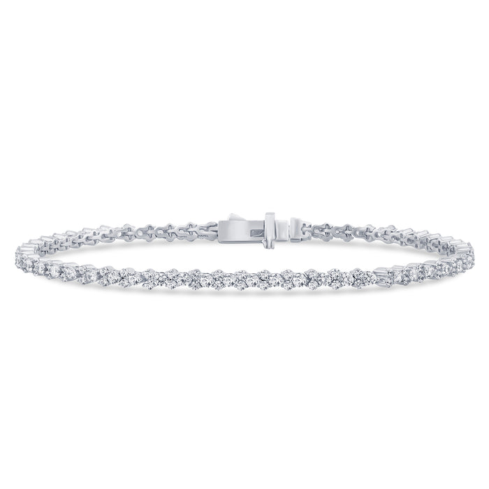 SPECIAL! 2.97ct G SI 14K White Gold Diamond Tennis Bracelet 7" Long