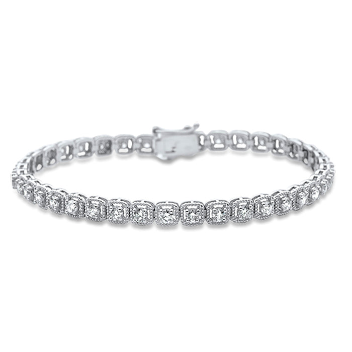 DIAMOND CLOSEOUT! 2.78ct G SI 14K White Gold Round Diamond Tennis Bracelet 7" Long