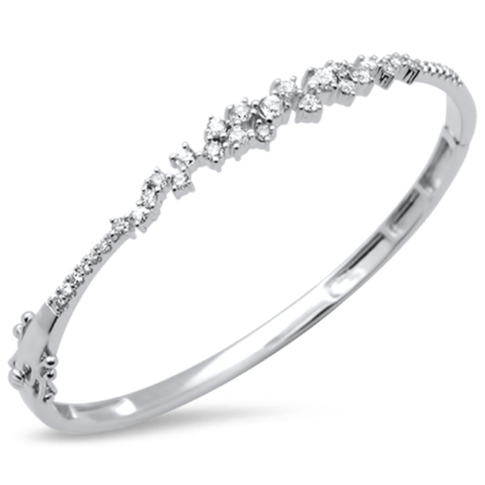 SPECIAL!1.24ct G SI 14K White Gold Diamond Bangle Bracelet 59mm