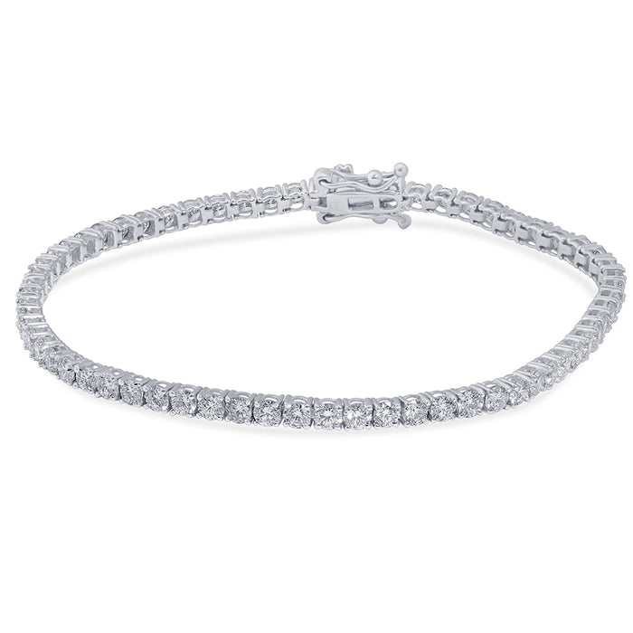 SPECIAL! 4.12ct 14KT White Gold Diamond Tennis Bracelet 7" Long