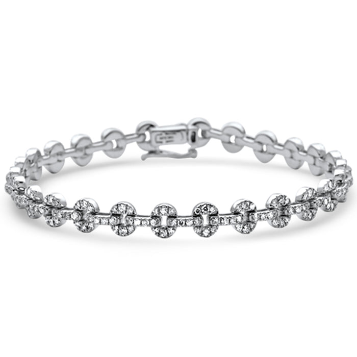 SPECIAL!2.08ct G SI 14K White Gold Diamond Link Bracelet 7" Long
