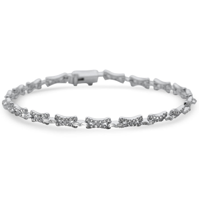 SPECIAL!1.47ct G SI 14K White Gold Round & Baguette Diamond Bracelet 7.25" Long
