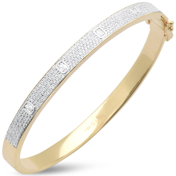 SPECIAL! 1.46ct G SI 14K Yellow Gold Diamond Bangle Bracelet