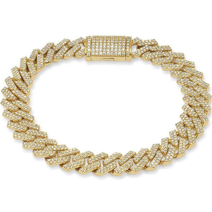 SPECIAL! 11mm 5.76ct G SI 14K Yellow Gold Diamond Square Cuban Bracelet 8"