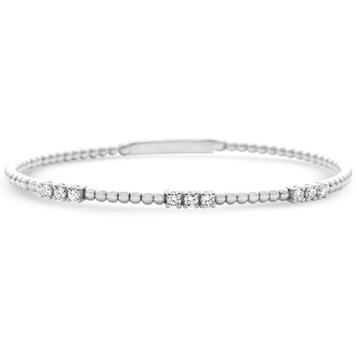 SPECIAL!.52ct G SI 14K White Gold Round Diamond Flexible Beaded Bracelet