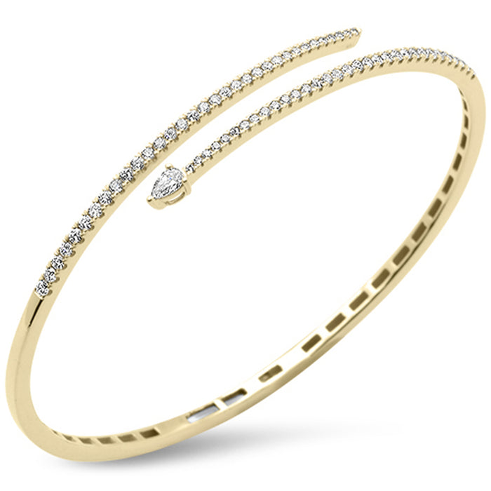 SPECIAL! .94ct G SI 14K Yellow Gold Diamond Wrap Around Bangle Bracelet