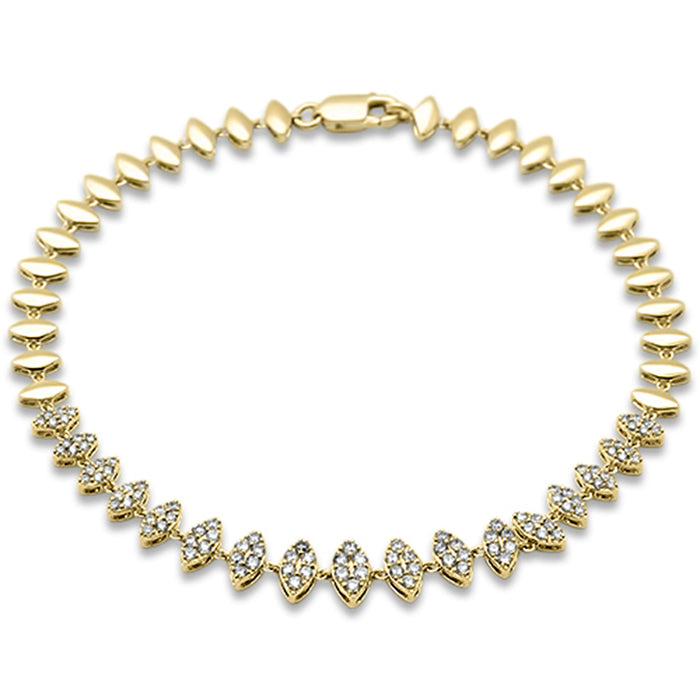 SPECIAL!.77ct G SI 14K Yellow Gold Marquise Shape Diamond Bracelet 7"