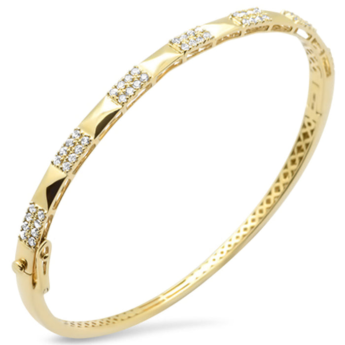 SPECIAL! .60ct G SI 14K Yellow Gold Diamond Studded Design Bangle Bracelet