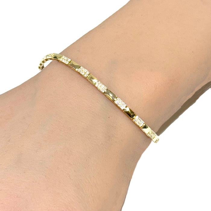 SPECIAL! .76ct G SI 14K Yellow Gold Diamond Studded Design Bracelet 7"
