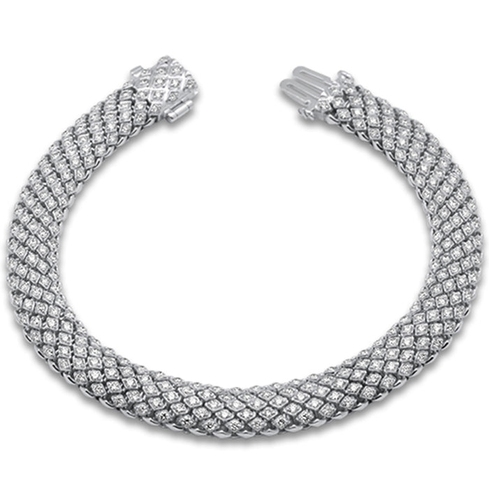 SPECIAL! 2.96ct G SI 14K White Gold Unique Diamond Bracelet 7" Long
