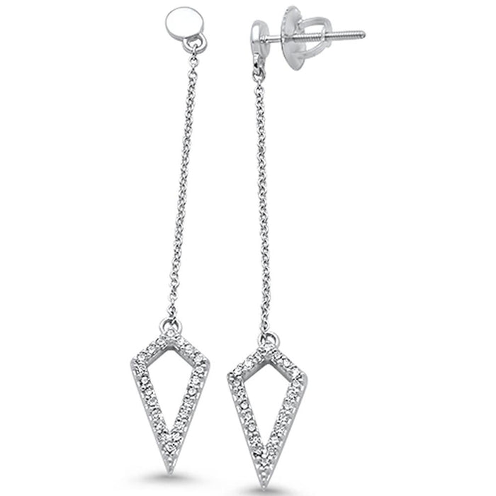 DIAMOND CLOSEOUT! .25ct 14k White Gold Diamond Modern Drop Dangle Earrings