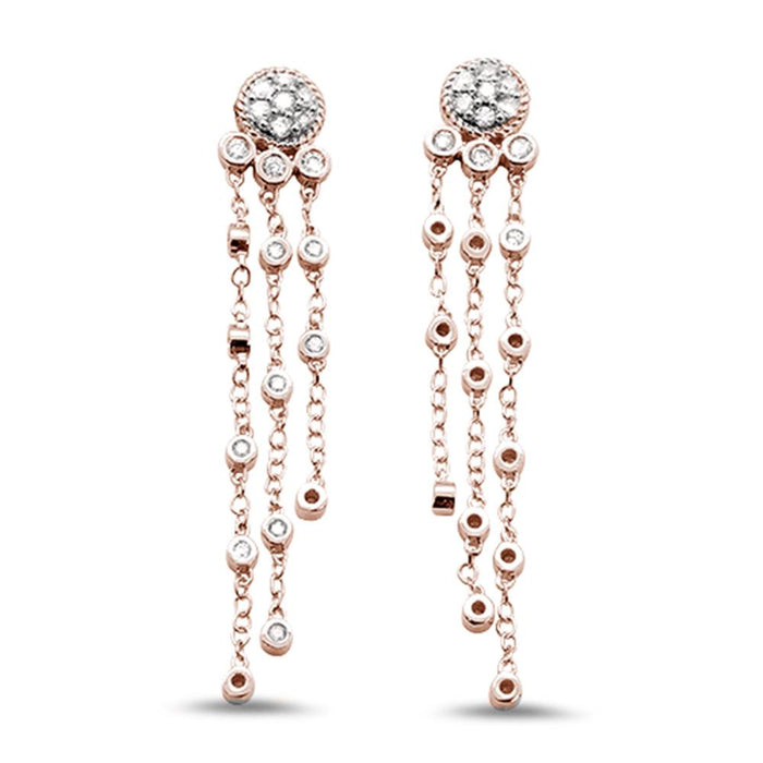 DIAMOND CLOSEOUT! .43cts 14k Rose Gold Diamond Drop Dangle Chandelier Earrings