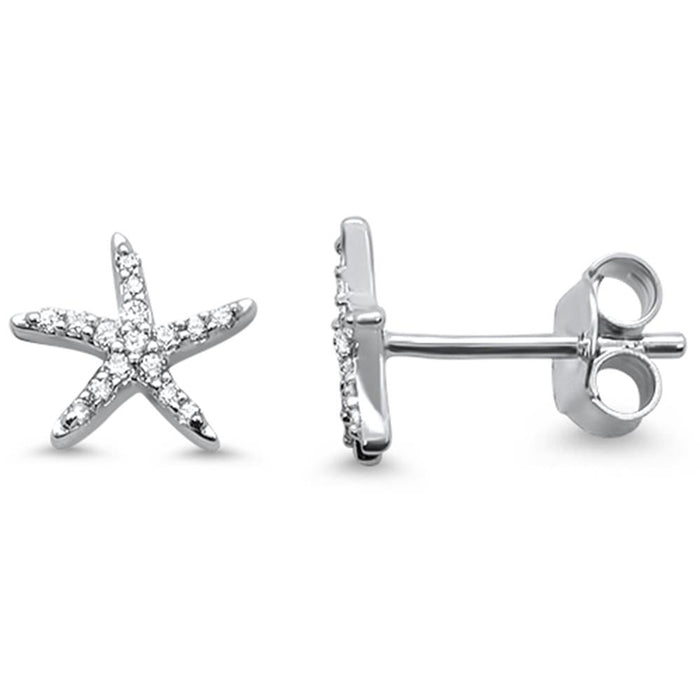 DIAMOND CLOSEOUT! .12ct 14k White Gold Diamond Star Earrings