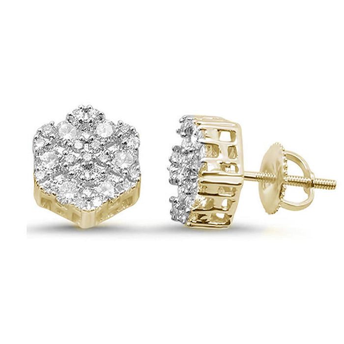 DIAMOND CLOSEOUT! .50ct G SI 10k Yellow Gold Diamond Stud Snowflake Earrings
