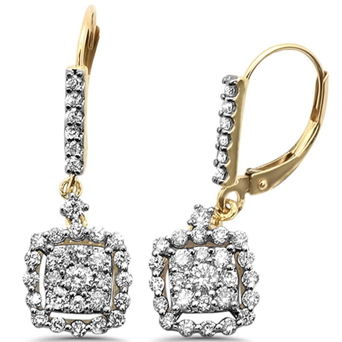 DIAMOND CLOSEOUT! .97ct 14k Yellow Gold Diamond Drop Dangle Earrings