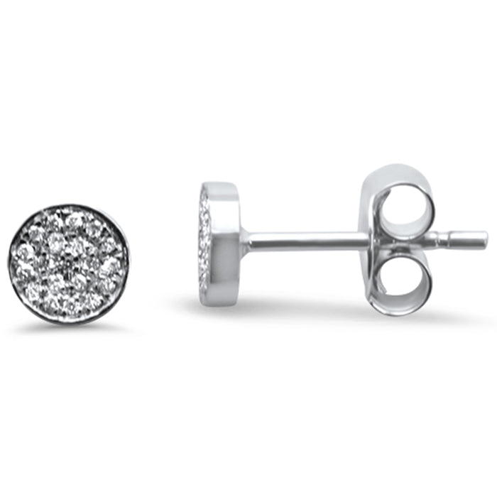 DIAMOND CLOSEOUT! .07ct 14k White Gold Hexagon Shaped Diamond Stud Earrings