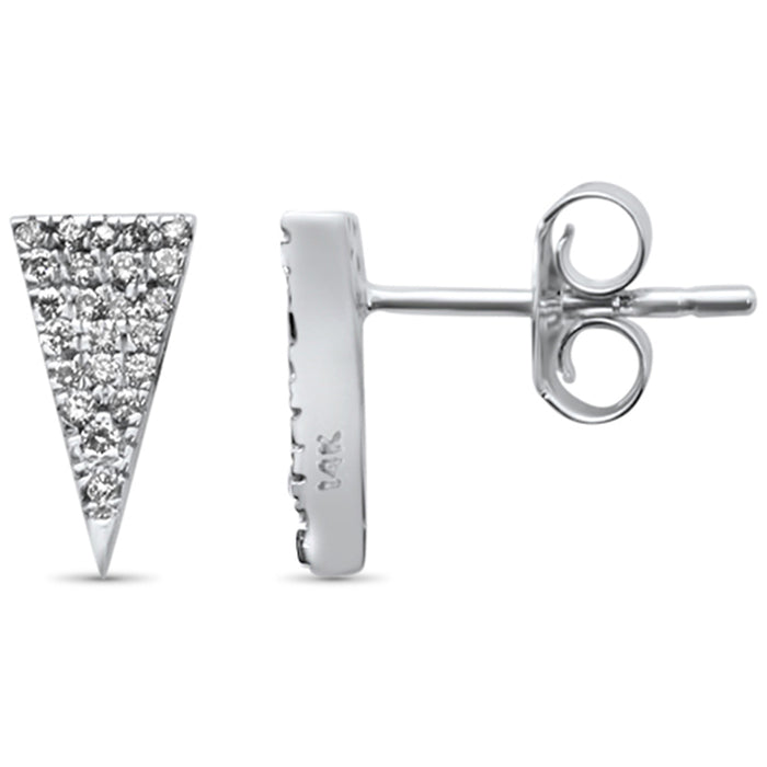 DIAMOND CLOSEOUT! .17ct 14KT White Gold Geometric Triangle Trendy Diamond Stud Earrings