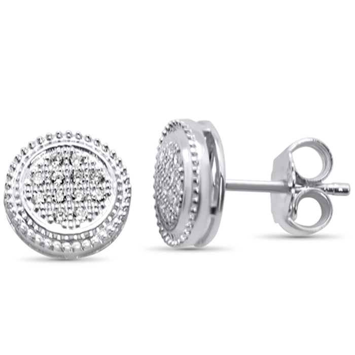 DIAMOND CLOSEOUT! .13ct 10K White Gold Diamond Round Stud Earrings