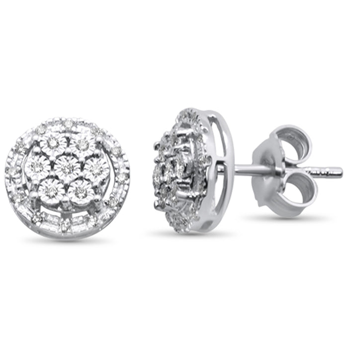 DIAMOND CLOSEOUT! .15ct 10K White Gold Diamond Round Stud Earrings