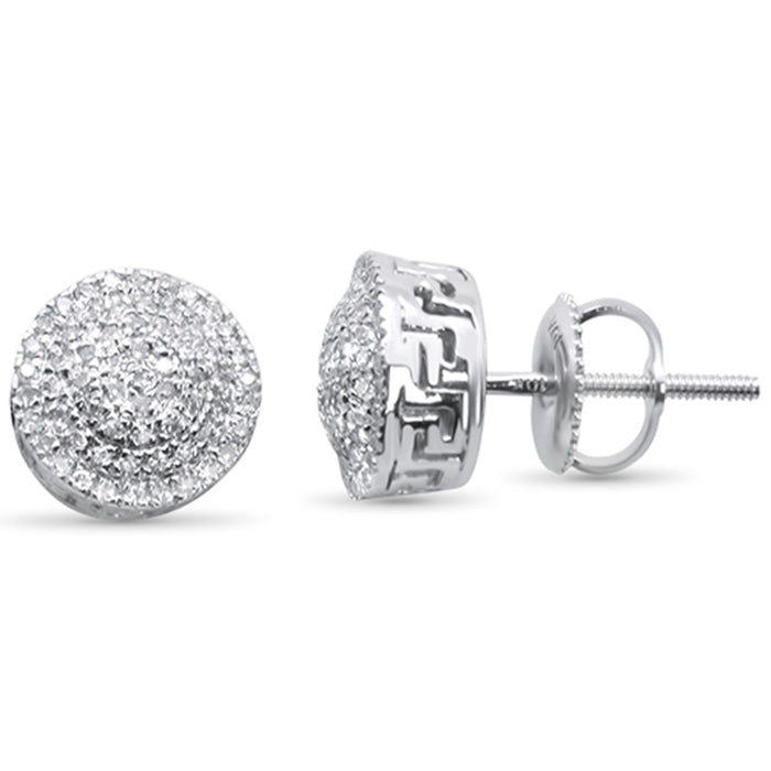 DIAMOND CLOSEOUT! .27ct G SI 10K White Gold Round Micro Pave Diamond Stud Earrings