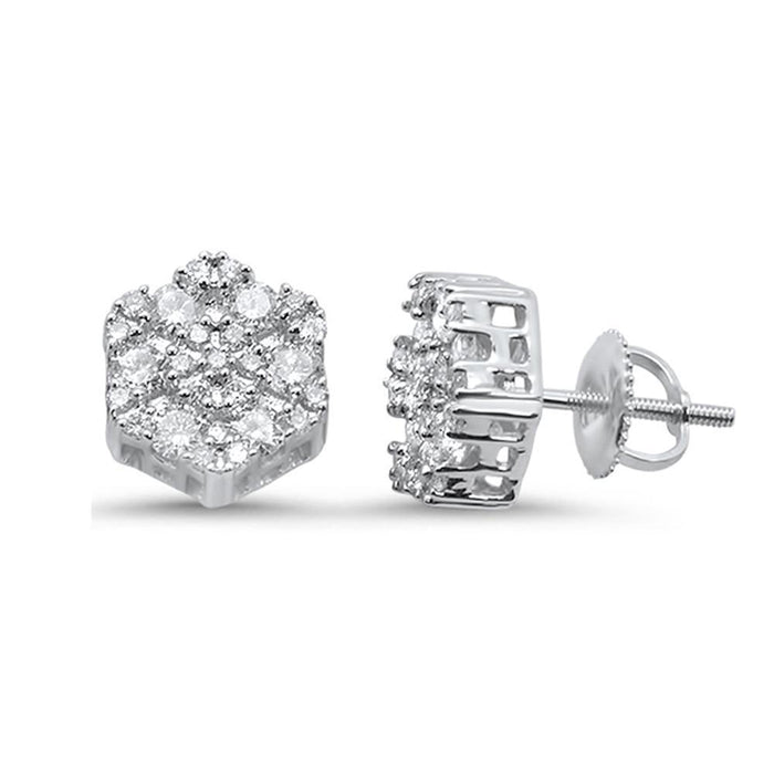 SPECIAL! 1.05ct G SI 14K White Gold Diamond Snowflake Stud Earrings