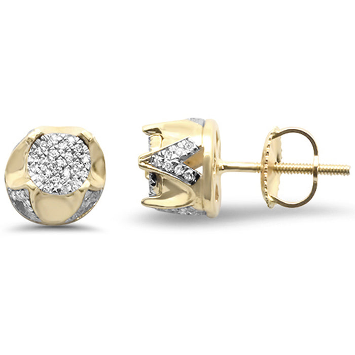 DIAMOND CLOSEOUT! .20ct G SI 10K Yellow Gold Micro Pave Diamond Stud Earrings