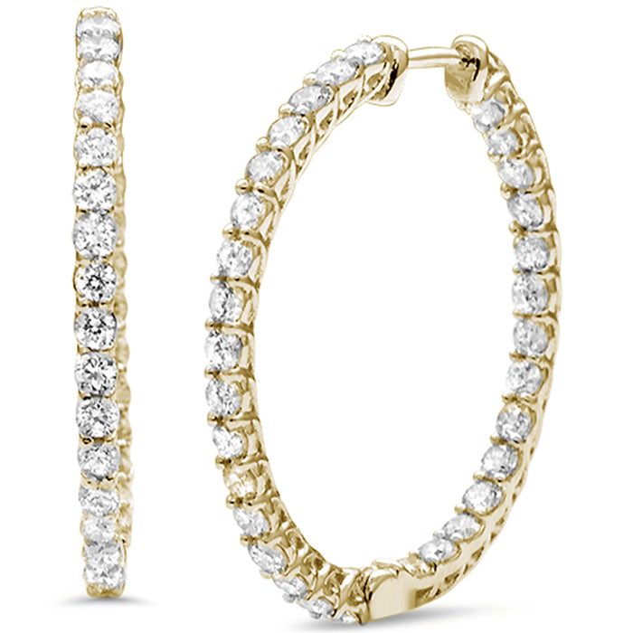 DIAMOND CLOSEOUT! 1.99ct G SI 14K Yellow Gold Diamond Hoop Earrings