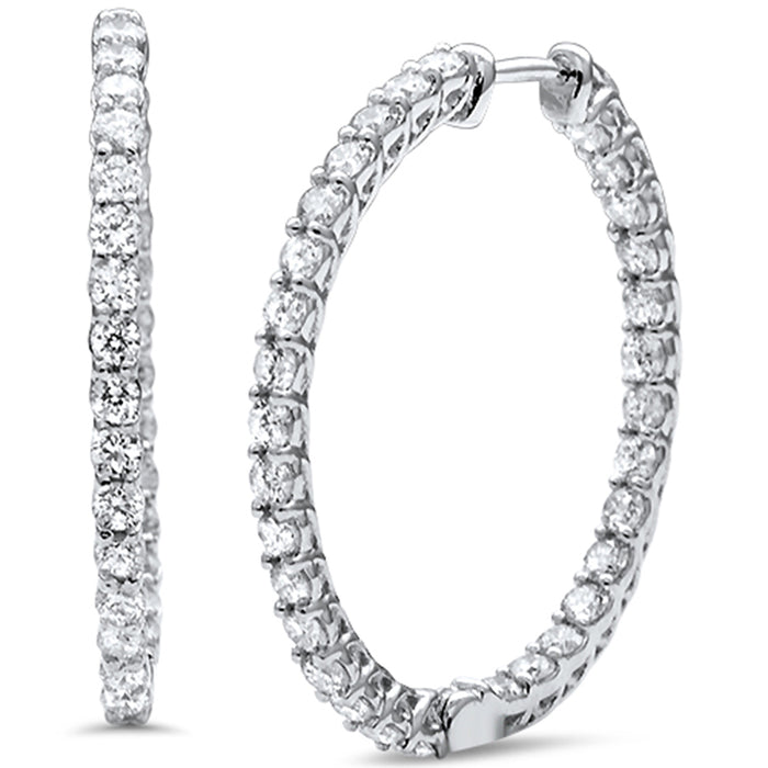 DIAMOND CLOSEOUT! 2.02ct G SI 14K White Gold Diamond Hoop Earrings