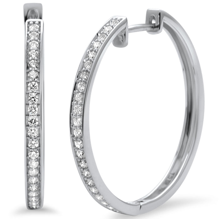 DIAMOND CLOSEOUT! .49ct G SI 14K White Gold Diamond Hoop Earrings