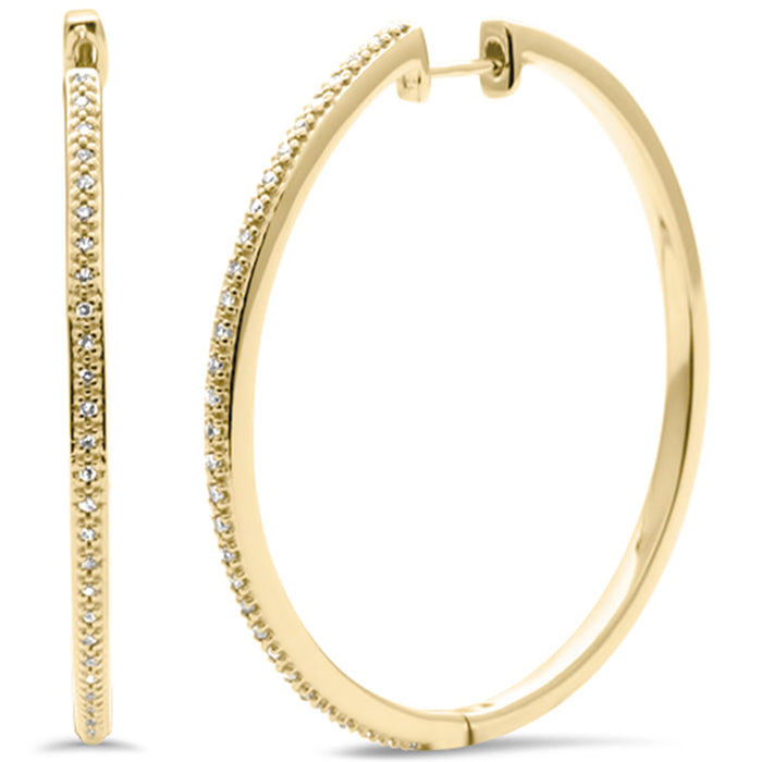 DIAMOND CLOSEOUT! .18ct G SI 14K Yellow Gold Diamond Hoop Earrings
