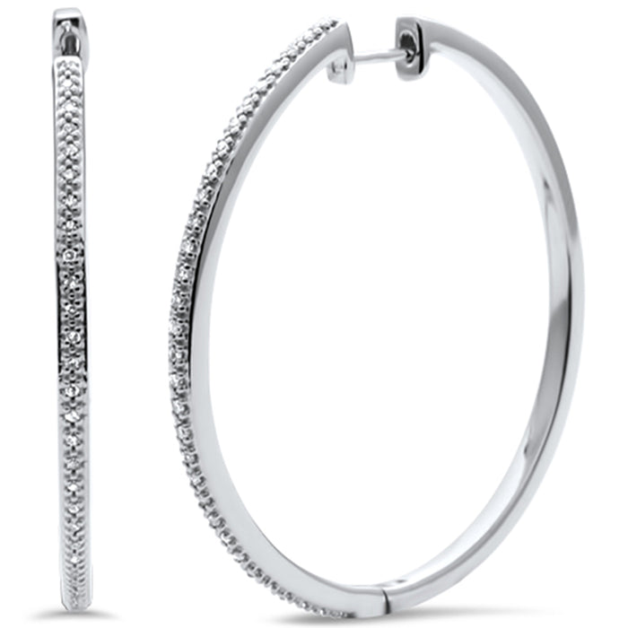 DIAMOND CLOSEOUT! .18ct G SI 14K White Gold Diamond Hoop Earrings