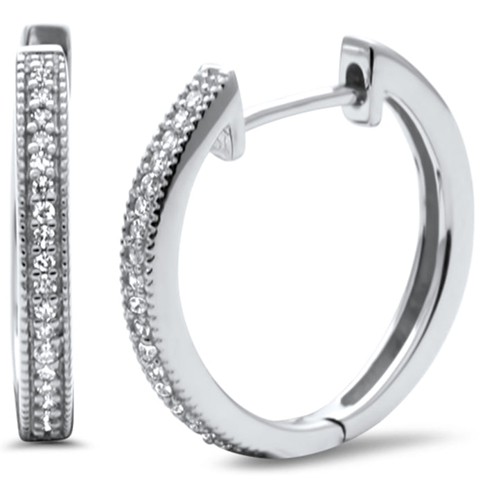 DIAMOND CLOSEOUT! .12ct G SI 14K White Gold Diamond Hoop Earrings