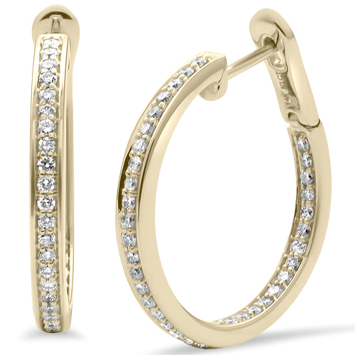 DIAMOND CLOSEOUT! .50ct G SI 14K Yellow Gold Diamond Hoop Earrings