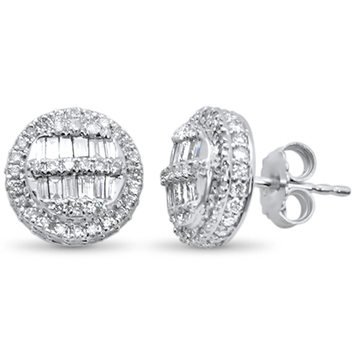 DIAMOND CLOSEOUT! 1.01ct G SI 10K White Gold Baguette & Round Diamond Earrings