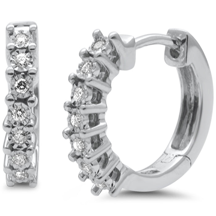SPECIAL! .10ct G SI 10K White Gold Diamond Hoop Earrings