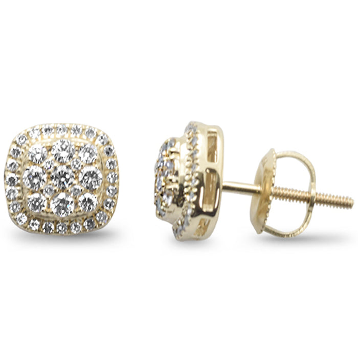 DIAMOND CLOSEOUT! .49ct G SI 10K Yellow Gold Diamond Halo Fashion Earrings