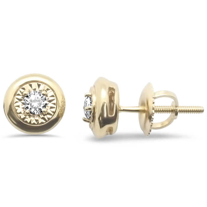 DIAMOND CLOSEOUT! .16ct G SI 10KT Yellow Gold Diamond Round Fashion Earrings