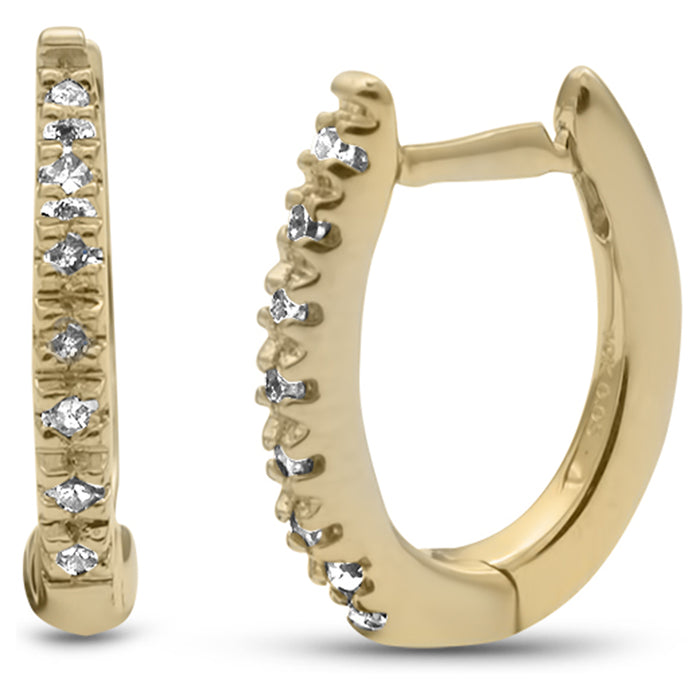 DIAMOND CLOSEOUT! .10ct G SI 10KT Yellow Gold Diamond Hoop Earrings