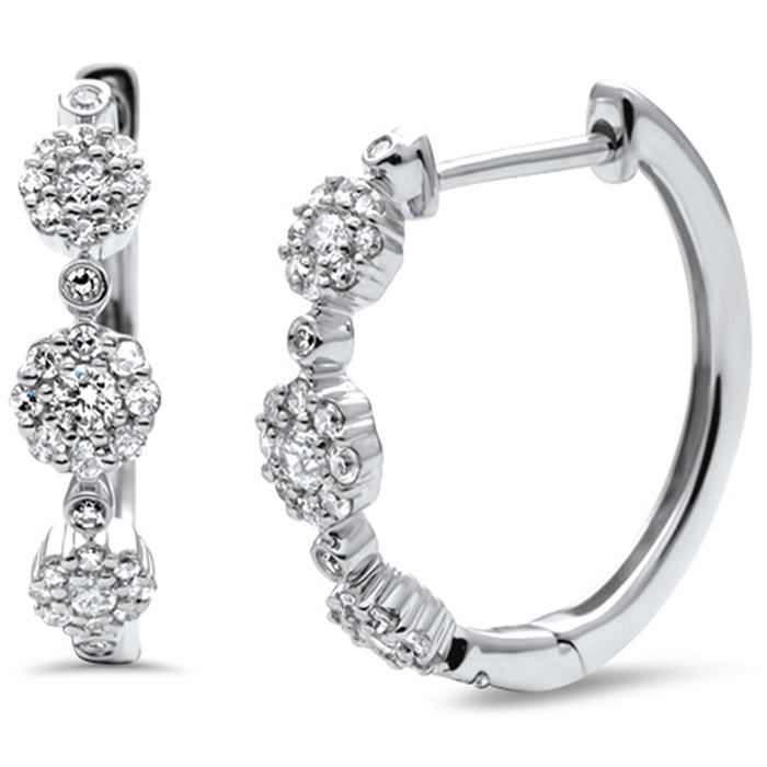 DIAMOND CLOSEOUT! .48ct G SI 14K White Gold Diamond Fashion Hoop Earrings