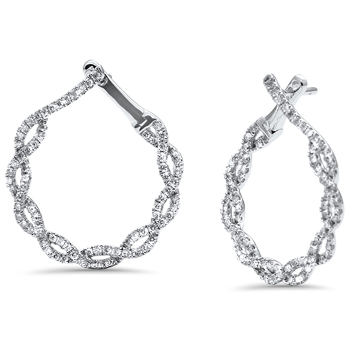DIAMOND CLOSEOUT! 1ct G SI 14K White Gold Diamond Infinity Hoop Earring