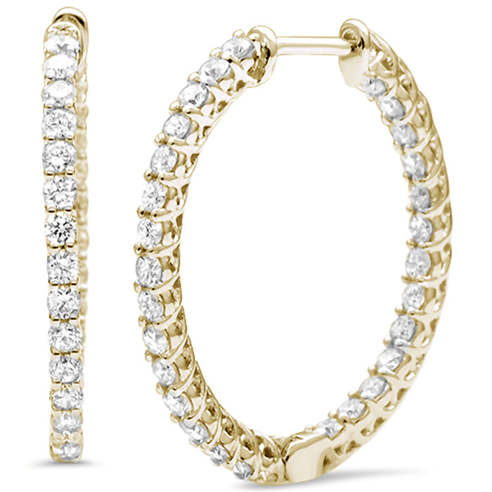 DIAMOND CLOSEOUT! 1.48ct G SI 14K Yellow Gold Diamond Hoop Earrings