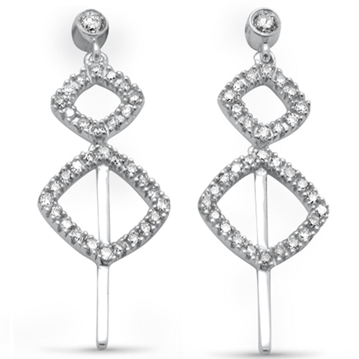 DIAMOND CLOSEOUT! .38ct G SI 14K White Gold Diamond Drop Dangle Earrings