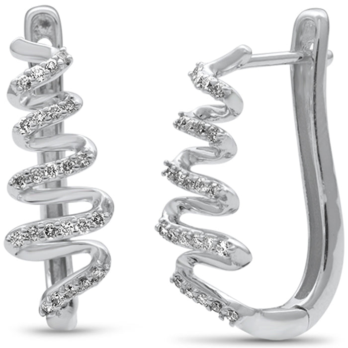 DIAMOND CLOSEOUT! .28ct G SI 14K White Gold Diamond Zigzag Style Earrings