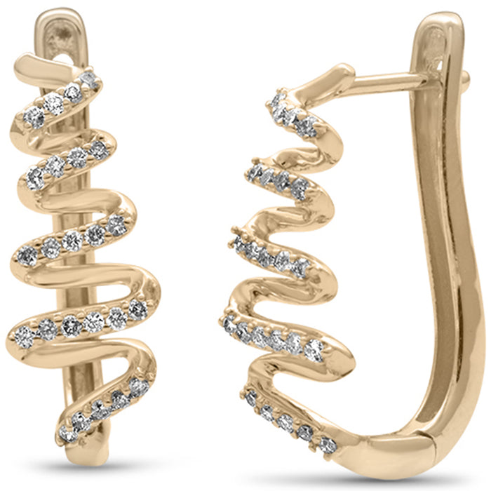 GEMSTONE CLOSEOUT ! .30ct G SI 14K Yellow Gold Diamond Zigzag Style Earrings