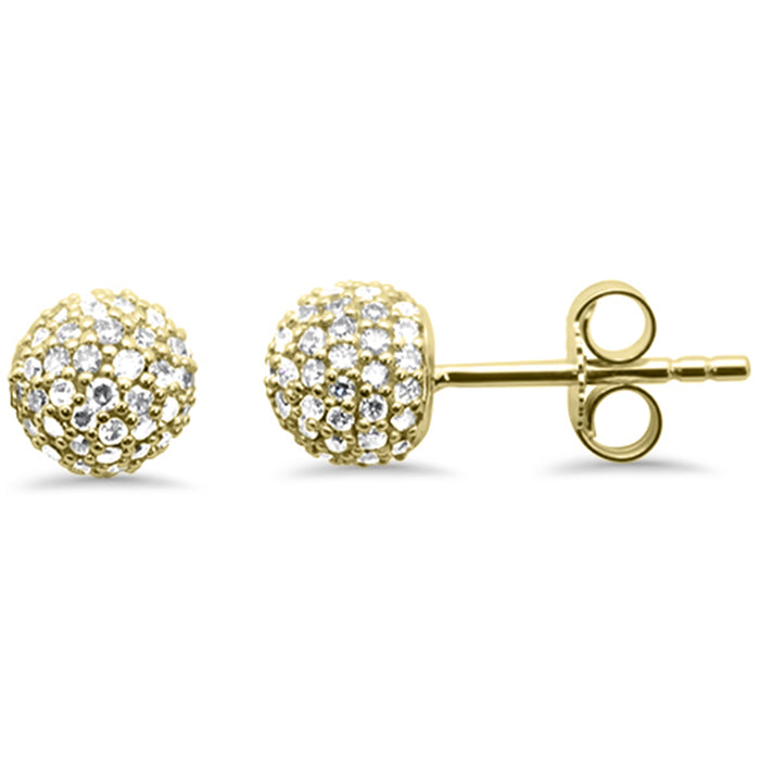 SPECIAL! .53ct G SI 14K Yellow Gold Diamond Disco Ball Earrings Push Backings