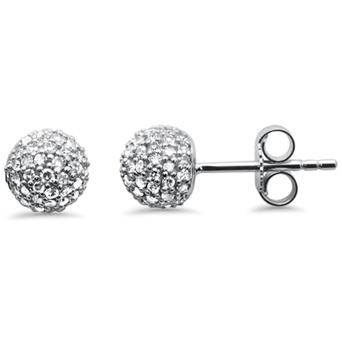 SPECIAL! .52ct G SI 14K White Gold Diamond Disco Ball Earrings Push Backings