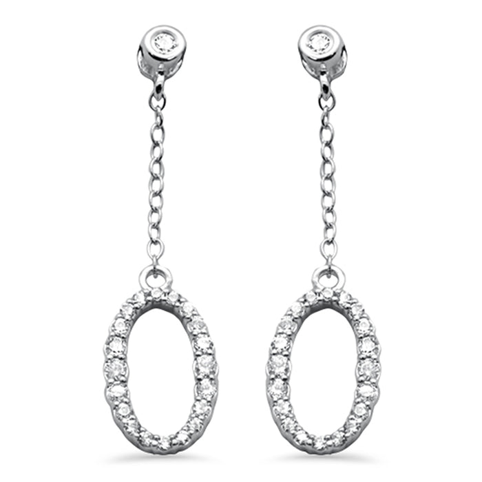 SPECIAL! .36ct G SI 14K White Gold Diamond Oval Shaped Drop Earrings Screw Backings