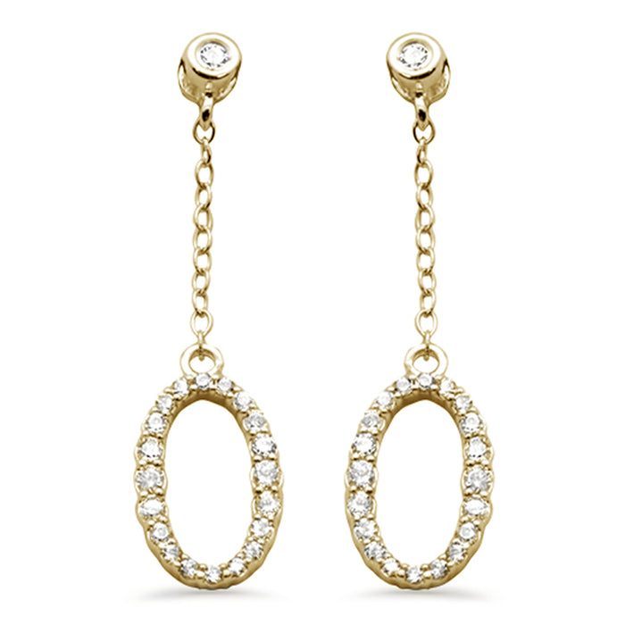 SPECIAL! .36ct G SI 14K Yellow Gold Diamond Oval Shaped Drop Earrings Screw Backings