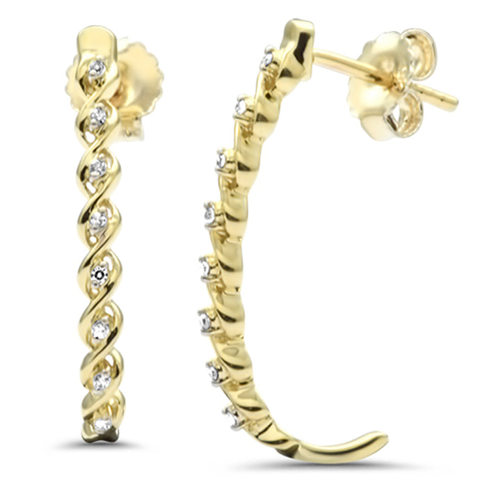DIAMOND CLOSEOUT! .05ct G SI 10K Yellow Gold Diamond Drop Earrings Push Back