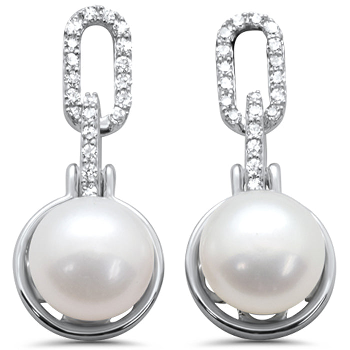 SPECIAL!.20ct G SI 14K White Gold Diamond Pearl Drop Earrings